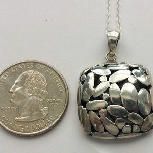 sterling silver necklace Bali Pebble Sterling Silver Necklace